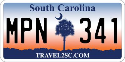 SC license plate MPN341