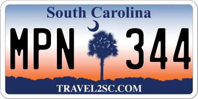 SC license plate MPN344