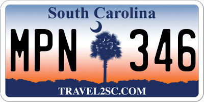 SC license plate MPN346