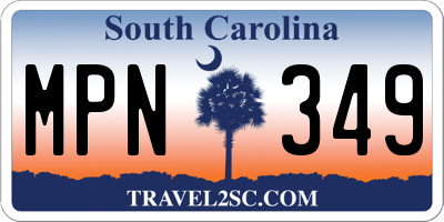 SC license plate MPN349
