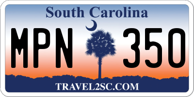 SC license plate MPN350