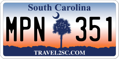 SC license plate MPN351