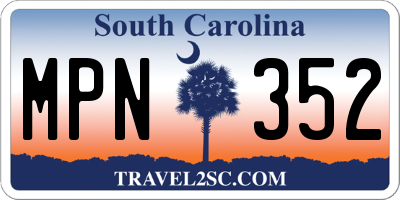 SC license plate MPN352