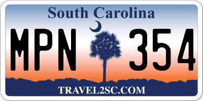 SC license plate MPN354