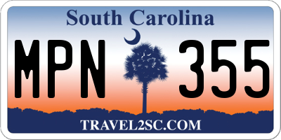 SC license plate MPN355