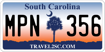 SC license plate MPN356