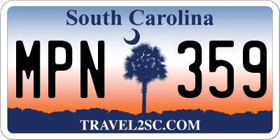 SC license plate MPN359