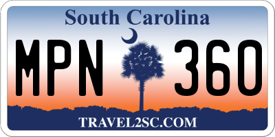 SC license plate MPN360