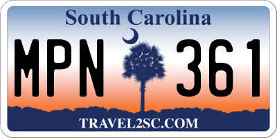 SC license plate MPN361