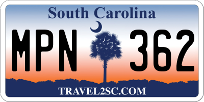 SC license plate MPN362