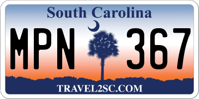 SC license plate MPN367