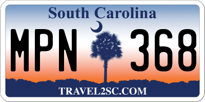 SC license plate MPN368