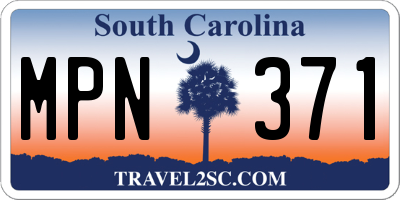SC license plate MPN371