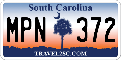 SC license plate MPN372