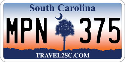 SC license plate MPN375
