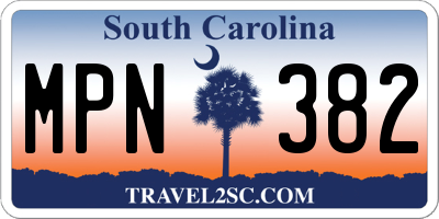 SC license plate MPN382
