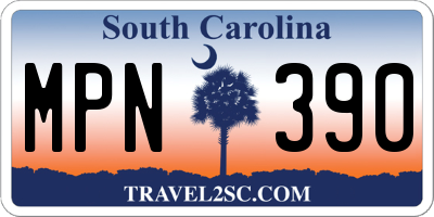 SC license plate MPN390