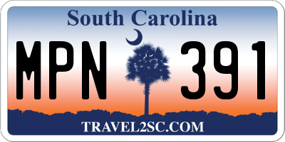 SC license plate MPN391
