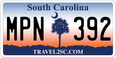 SC license plate MPN392