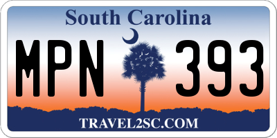 SC license plate MPN393