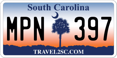 SC license plate MPN397
