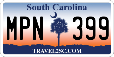 SC license plate MPN399