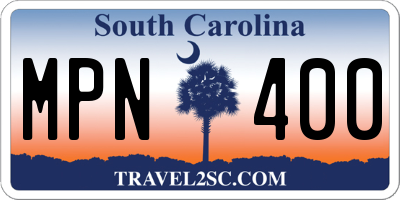 SC license plate MPN400
