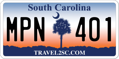 SC license plate MPN401