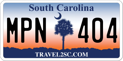 SC license plate MPN404