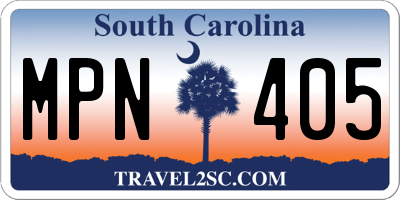 SC license plate MPN405