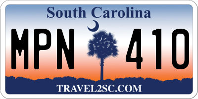 SC license plate MPN410