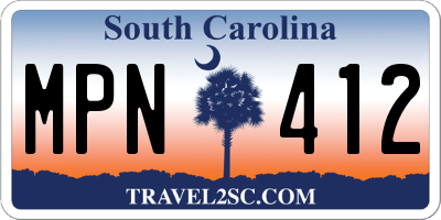 SC license plate MPN412