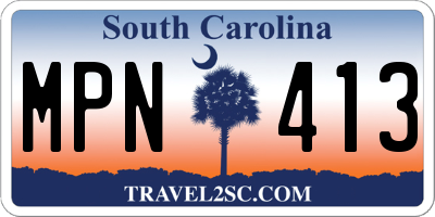 SC license plate MPN413