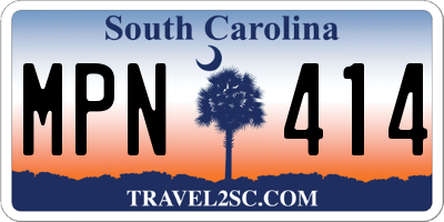 SC license plate MPN414