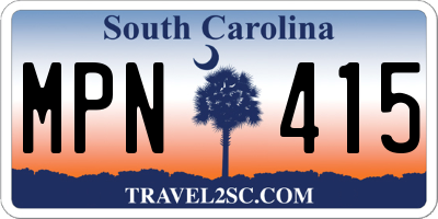 SC license plate MPN415