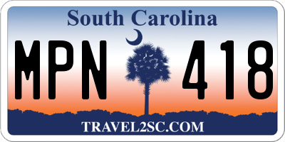SC license plate MPN418