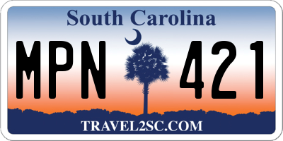 SC license plate MPN421