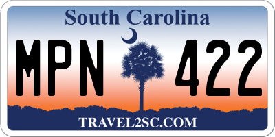 SC license plate MPN422