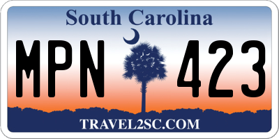 SC license plate MPN423