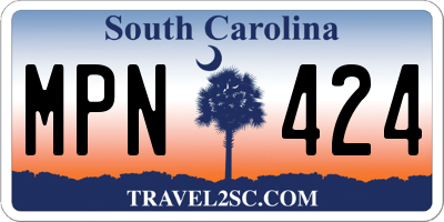 SC license plate MPN424