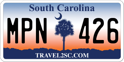 SC license plate MPN426
