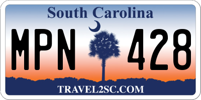 SC license plate MPN428