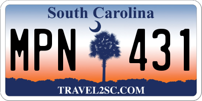 SC license plate MPN431