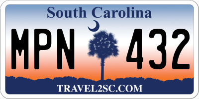 SC license plate MPN432