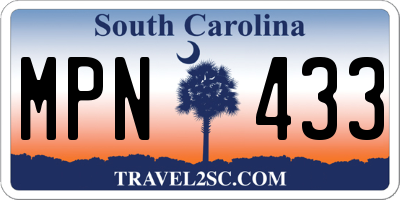 SC license plate MPN433