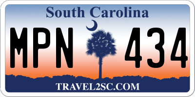 SC license plate MPN434
