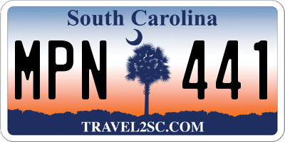 SC license plate MPN441