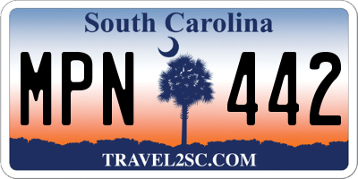 SC license plate MPN442