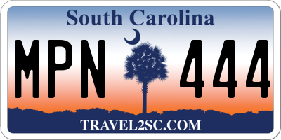 SC license plate MPN444