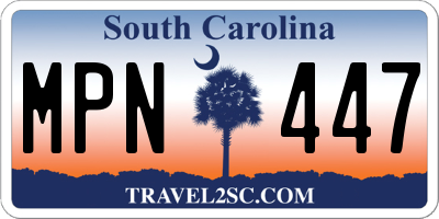 SC license plate MPN447